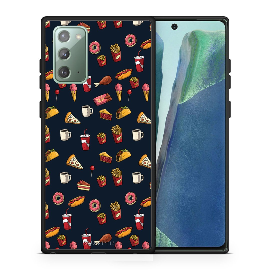 Θήκη Samsung Note 20 Hungry Random από τη Smartfits με σχέδιο στο πίσω μέρος και μαύρο περίβλημα | Samsung Note 20 Hungry Random case with colorful back and black bezels
