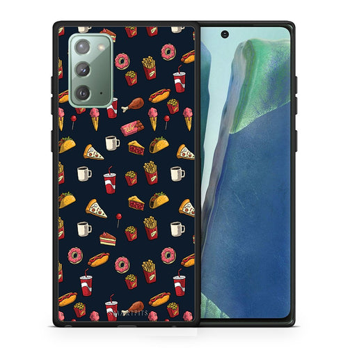 Θήκη Samsung Note 20 Hungry Random από τη Smartfits με σχέδιο στο πίσω μέρος και μαύρο περίβλημα | Samsung Note 20 Hungry Random case with colorful back and black bezels