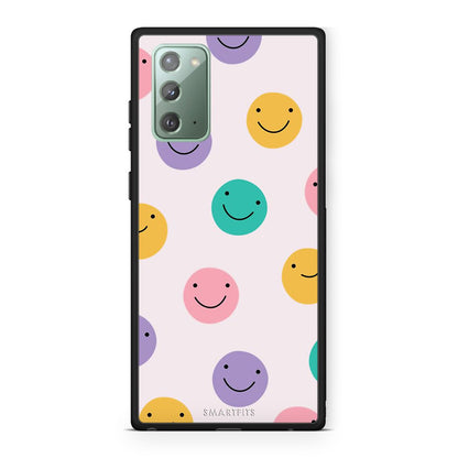 Samsung Note 20 Smiley Faces θήκη από τη Smartfits με σχέδιο στο πίσω μέρος και μαύρο περίβλημα | Smartphone case with colorful back and black bezels by Smartfits