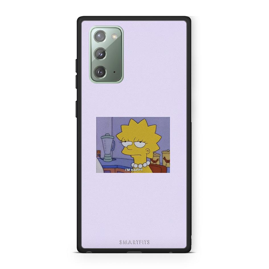 Samsung Note 20 So Happy θήκη από τη Smartfits με σχέδιο στο πίσω μέρος και μαύρο περίβλημα | Smartphone case with colorful back and black bezels by Smartfits