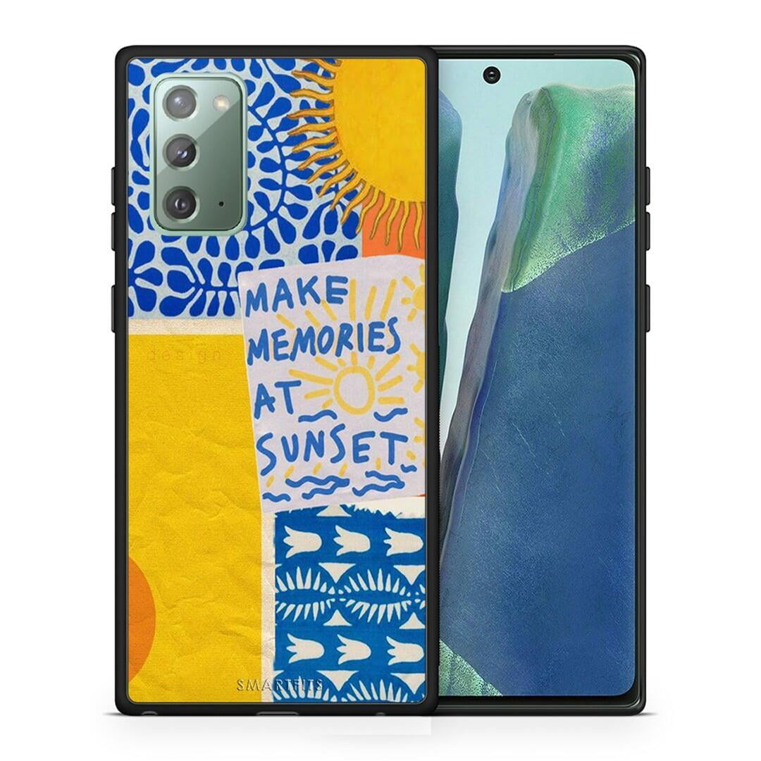 Θήκη Samsung Note 20 Sunset Memories από τη Smartfits με σχέδιο στο πίσω μέρος και μαύρο περίβλημα | Samsung Note 20 Sunset Memories case with colorful back and black bezels
