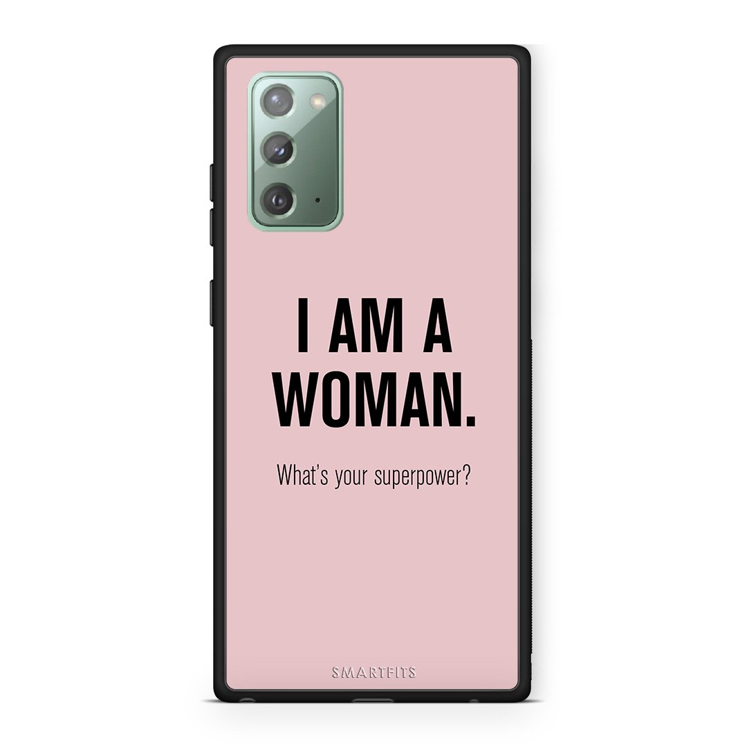 Samsung Note 20 Superpower Woman θήκη από τη Smartfits με σχέδιο στο πίσω μέρος και μαύρο περίβλημα | Smartphone case with colorful back and black bezels by Smartfits