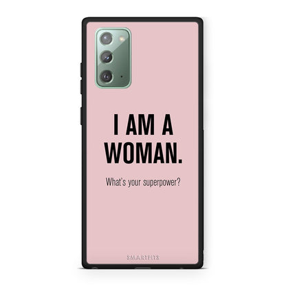 Samsung Note 20 Superpower Woman θήκη από τη Smartfits με σχέδιο στο πίσω μέρος και μαύρο περίβλημα | Smartphone case with colorful back and black bezels by Smartfits