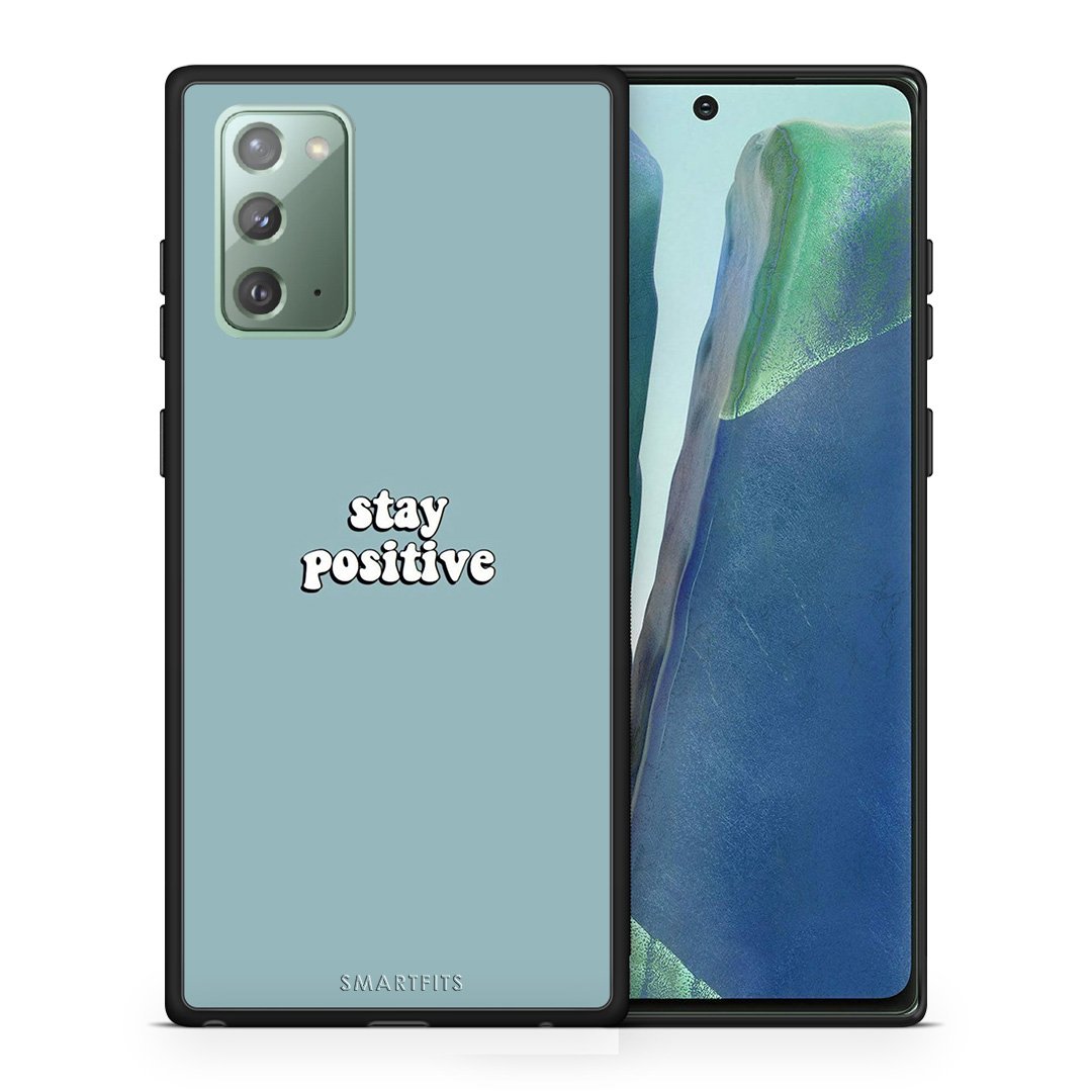 Θήκη Samsung Note 20 Positive Text από τη Smartfits με σχέδιο στο πίσω μέρος και μαύρο περίβλημα | Samsung Note 20 Positive Text case with colorful back and black bezels