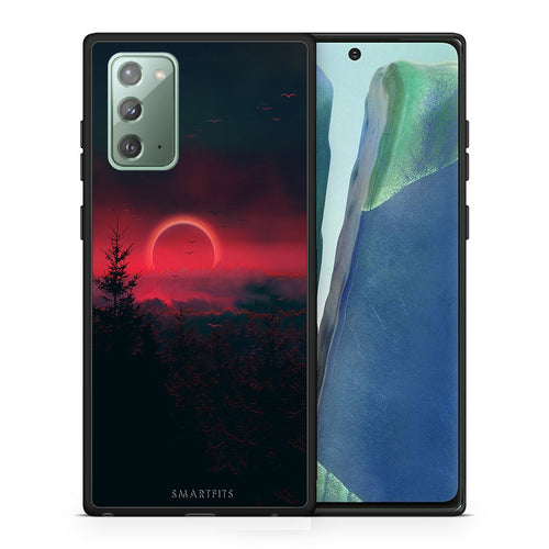 Θήκη Samsung Note 20 Sunset Tropic από τη Smartfits με σχέδιο στο πίσω μέρος και μαύρο περίβλημα | Samsung Note 20 Sunset Tropic case with colorful back and black bezels
