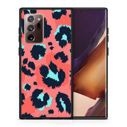 Θήκη Samsung Note 20 Ultra Pink Leopard Animal από τη Smartfits με σχέδιο στο πίσω μέρος και μαύρο περίβλημα | Samsung Note 20 Ultra Pink Leopard Animal case with colorful back and black bezels