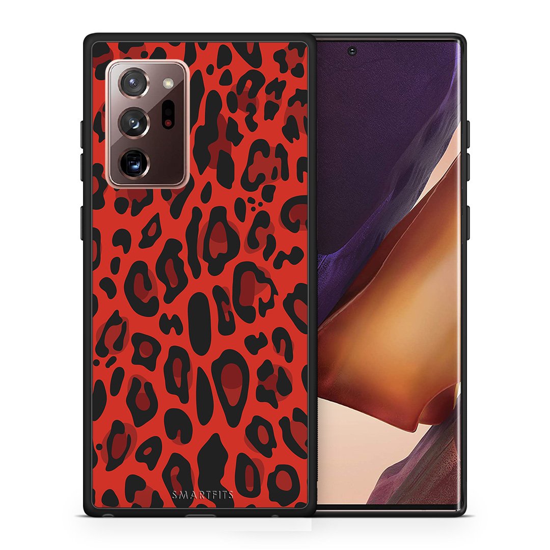 Θήκη Samsung Note 20 Ultra Red Leopard Animal από τη Smartfits με σχέδιο στο πίσω μέρος και μαύρο περίβλημα | Samsung Note 20 Ultra Red Leopard Animal case with colorful back and black bezels