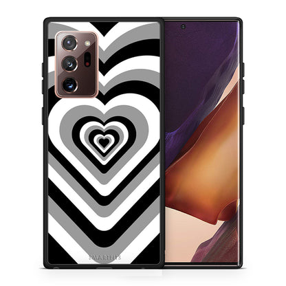 Θήκη Samsung Note 20 Ultra Black Hearts από τη Smartfits με σχέδιο στο πίσω μέρος και μαύρο περίβλημα | Samsung Note 20 Ultra Black Hearts case with colorful back and black bezels