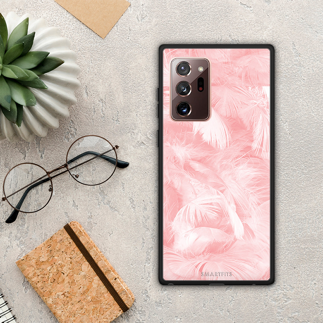 Boho Pink Feather - Samsung Galaxy Note 20 Ultra θήκη