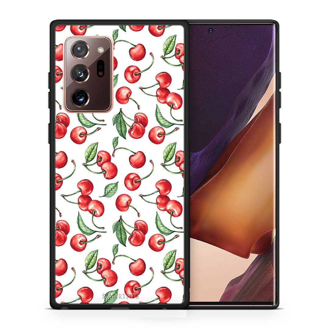 Θήκη Samsung Note 20 Ultra Cherry Summer από τη Smartfits με σχέδιο στο πίσω μέρος και μαύρο περίβλημα | Samsung Note 20 Ultra Cherry Summer case with colorful back and black bezels