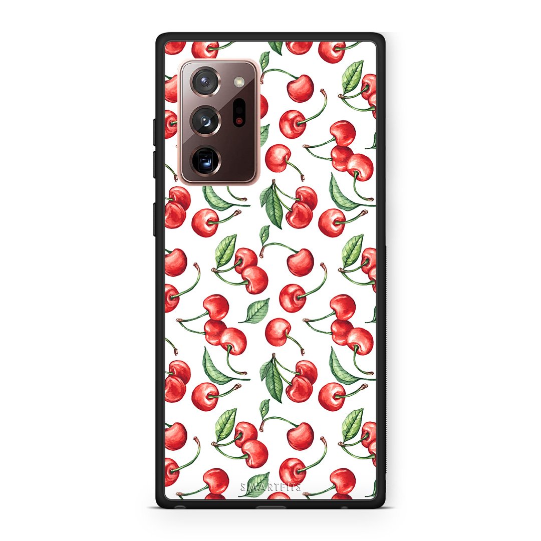 Samsung Note 20 Ultra Cherry Summer θήκη από τη Smartfits με σχέδιο στο πίσω μέρος και μαύρο περίβλημα | Smartphone case with colorful back and black bezels by Smartfits