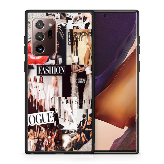Θήκη Αγίου Βαλεντίνου Samsung Note 20 Ultra Collage Fashion από τη Smartfits με σχέδιο στο πίσω μέρος και μαύρο περίβλημα | Samsung Note 20 Ultra Collage Fashion case with colorful back and black bezels