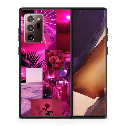 Θήκη Αγίου Βαλεντίνου Samsung Note 20 Ultra Collage Red Roses από τη Smartfits με σχέδιο στο πίσω μέρος και μαύρο περίβλημα | Samsung Note 20 Ultra Collage Red Roses case with colorful back and black bezels