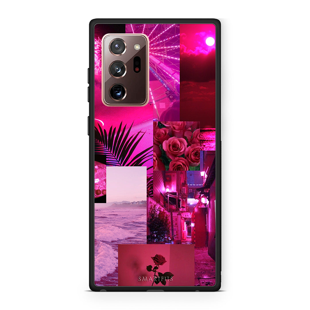 Samsung Note 20 Ultra Collage Red Roses Θήκη Αγίου Βαλεντίνου από τη Smartfits με σχέδιο στο πίσω μέρος και μαύρο περίβλημα | Smartphone case with colorful back and black bezels by Smartfits