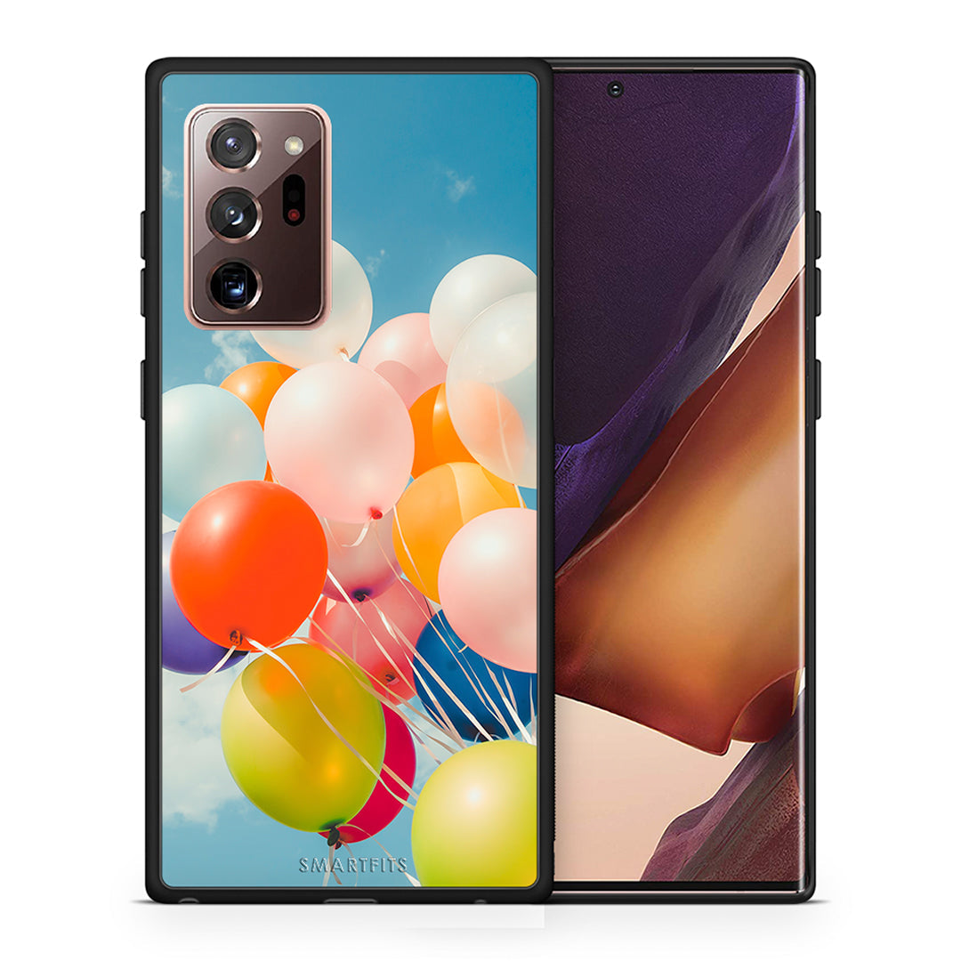 Θήκη Samsung Note 20 Ultra Colorful Balloons από τη Smartfits με σχέδιο στο πίσω μέρος και μαύρο περίβλημα | Samsung Note 20 Ultra Colorful Balloons case with colorful back and black bezels