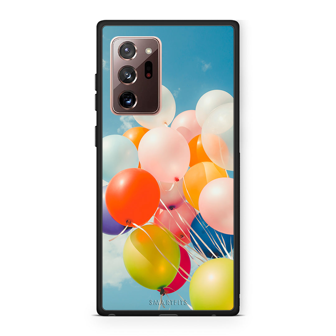 Samsung Note 20 Ultra Colorful Balloons θήκη από τη Smartfits με σχέδιο στο πίσω μέρος και μαύρο περίβλημα | Smartphone case with colorful back and black bezels by Smartfits