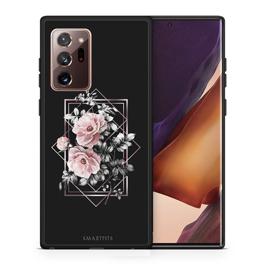 Θήκη Samsung Note 20 Ultra Frame Flower από τη Smartfits με σχέδιο στο πίσω μέρος και μαύρο περίβλημα | Samsung Note 20 Ultra Frame Flower case with colorful back and black bezels