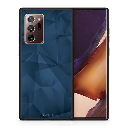 Θήκη Samsung Note 20 Ultra Blue Abstract Geometric από τη Smartfits με σχέδιο στο πίσω μέρος και μαύρο περίβλημα | Samsung Note 20 Ultra Blue Abstract Geometric case with colorful back and black bezels