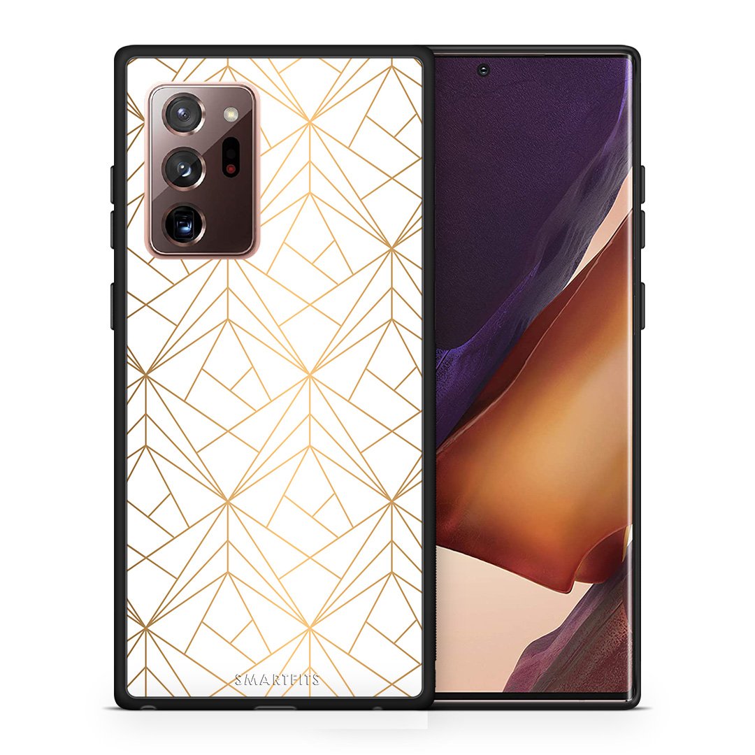 Θήκη Samsung Note 20 Ultra Luxury White Geometric από τη Smartfits με σχέδιο στο πίσω μέρος και μαύρο περίβλημα | Samsung Note 20 Ultra Luxury White Geometric case with colorful back and black bezels