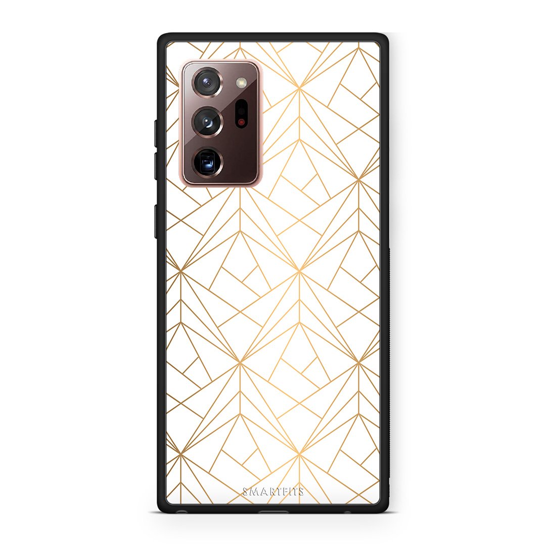 111 - Samsung Note 20 Ultra  Luxury White Geometric case, cover, bumper