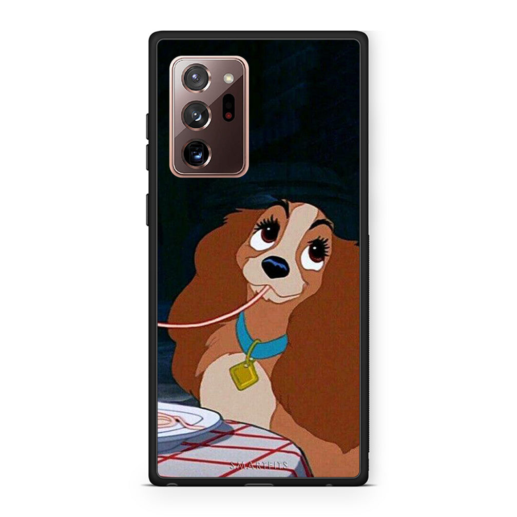 Samsung Note 20 Ultra Lady And Tramp 2 Θήκη Αγίου Βαλεντίνου από τη Smartfits με σχέδιο στο πίσω μέρος και μαύρο περίβλημα | Smartphone case with colorful back and black bezels by Smartfits