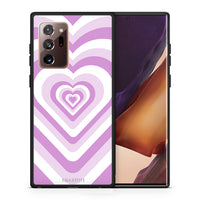 Thumbnail for Θήκη Samsung Note 20 Ultra Lilac Hearts από τη Smartfits με σχέδιο στο πίσω μέρος και μαύρο περίβλημα | Samsung Note 20 Ultra Lilac Hearts case with colorful back and black bezels