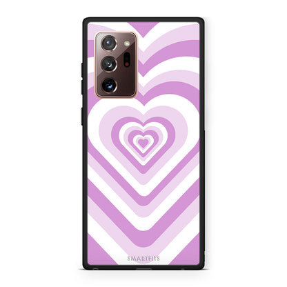 Samsung Note 20 Ultra Lilac Hearts θήκη από τη Smartfits με σχέδιο στο πίσω μέρος και μαύρο περίβλημα | Smartphone case with colorful back and black bezels by Smartfits