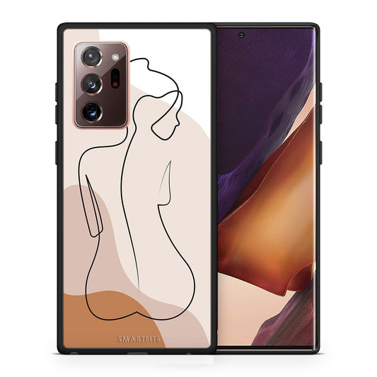 Θήκη Samsung Note 20 Ultra LineArt Woman από τη Smartfits με σχέδιο στο πίσω μέρος και μαύρο περίβλημα | Samsung Note 20 Ultra LineArt Woman case with colorful back and black bezels