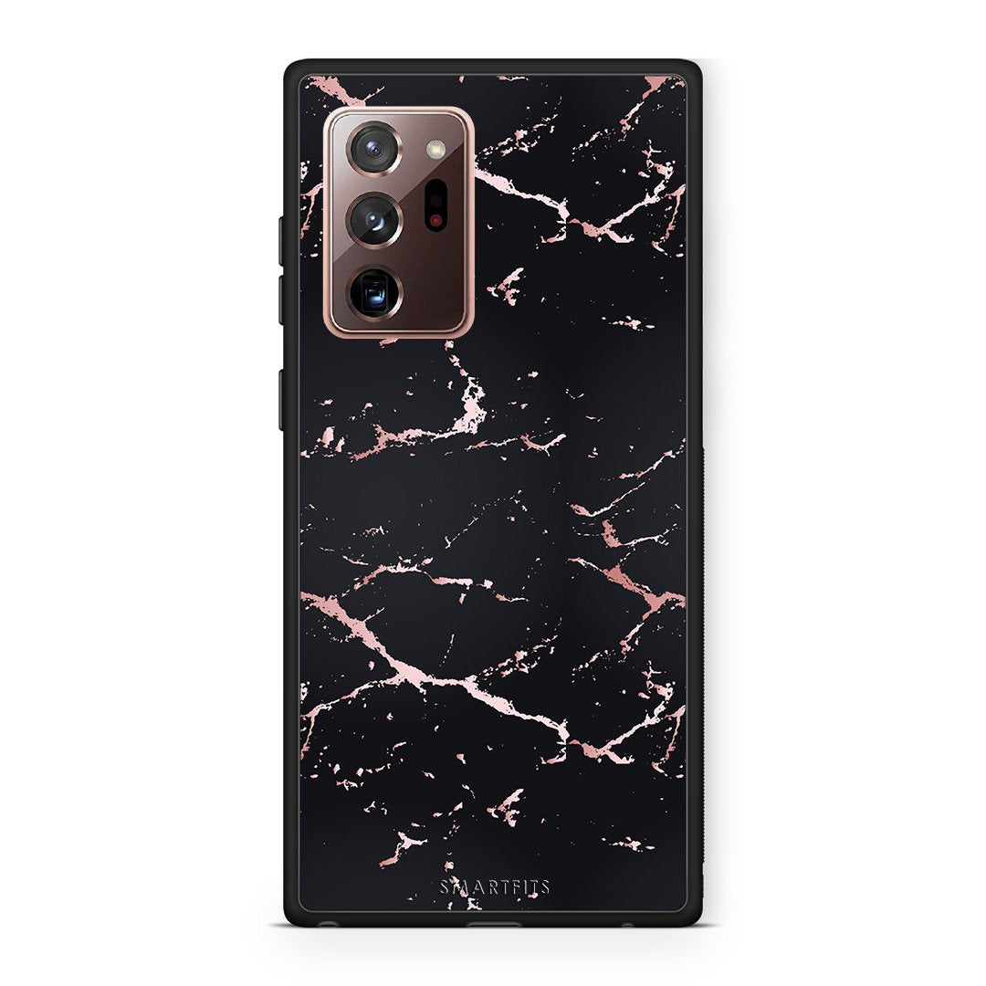 4 - Samsung Note 20 Ultra  Black Rosegold Marble case, cover, bumper