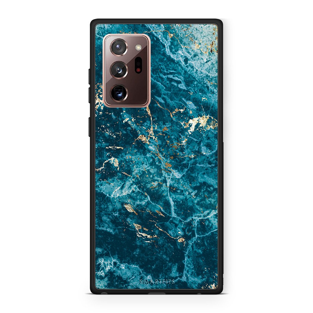 Samsung Note 20 Ultra Marble Blue θήκη από τη Smartfits με σχέδιο στο πίσω μέρος και μαύρο περίβλημα | Smartphone case with colorful back and black bezels by Smartfits