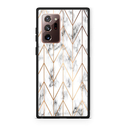 44 - Samsung Note 20 Ultra  Gold Geometric Marble case, cover, bumper