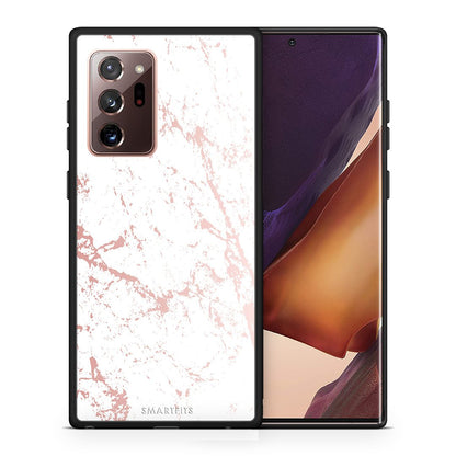 Θήκη Samsung Note 20 Ultra Pink Splash Marble από τη Smartfits με σχέδιο στο πίσω μέρος και μαύρο περίβλημα | Samsung Note 20 Ultra Pink Splash Marble case with colorful back and black bezels