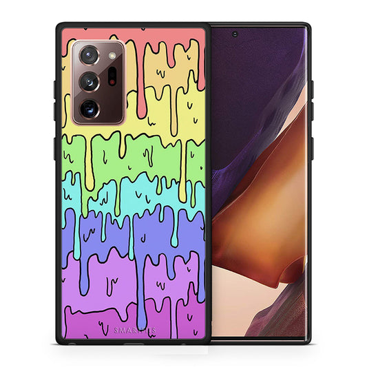 Θήκη Samsung Note 20 Ultra Melting Rainbow από τη Smartfits με σχέδιο στο πίσω μέρος και μαύρο περίβλημα | Samsung Note 20 Ultra Melting Rainbow case with colorful back and black bezels