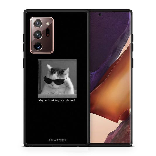 Θήκη Samsung Note 20 Ultra Meme Cat από τη Smartfits με σχέδιο στο πίσω μέρος και μαύρο περίβλημα | Samsung Note 20 Ultra Meme Cat case with colorful back and black bezels