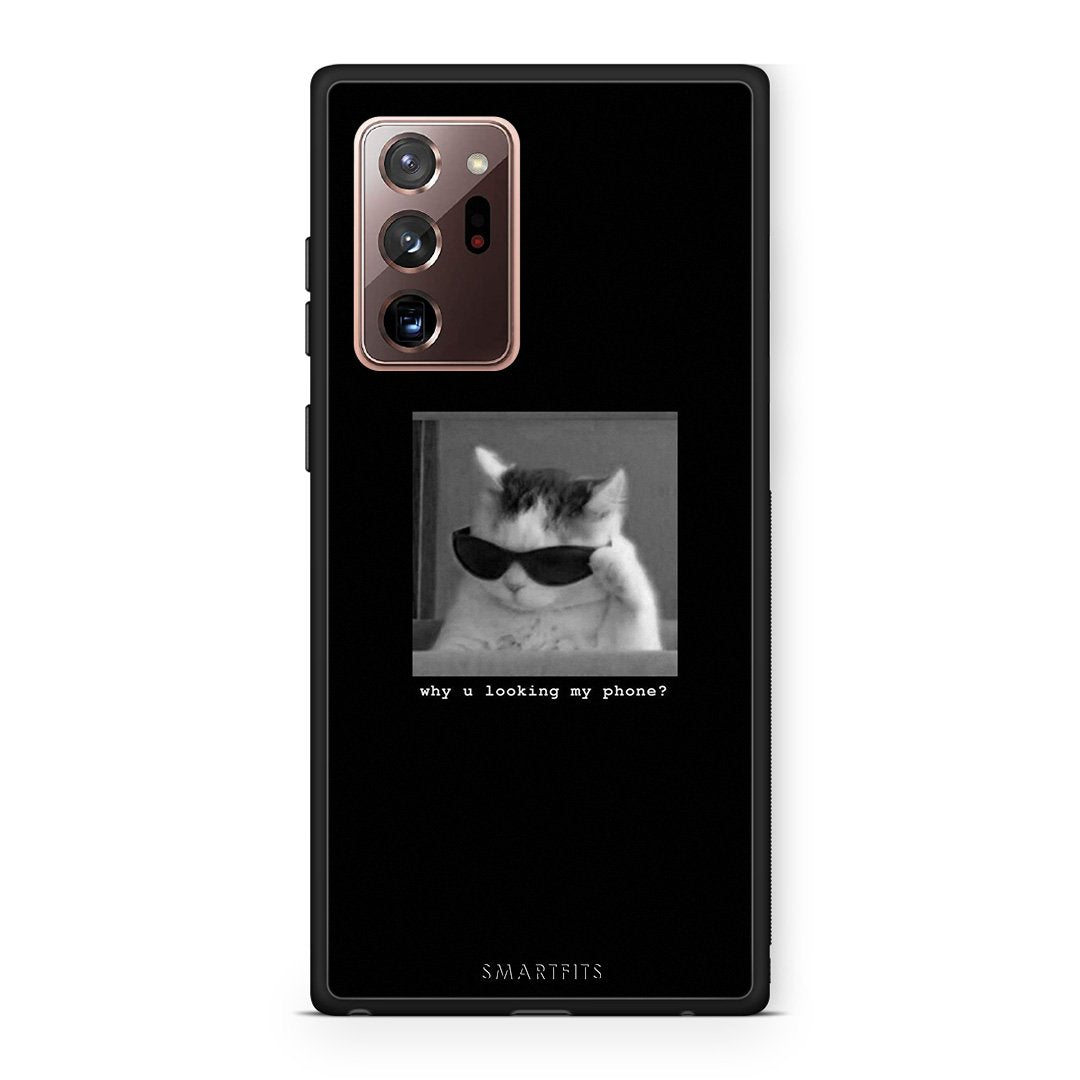 Samsung Note 20 Ultra Meme Cat θήκη από τη Smartfits με σχέδιο στο πίσω μέρος και μαύρο περίβλημα | Smartphone case with colorful back and black bezels by Smartfits