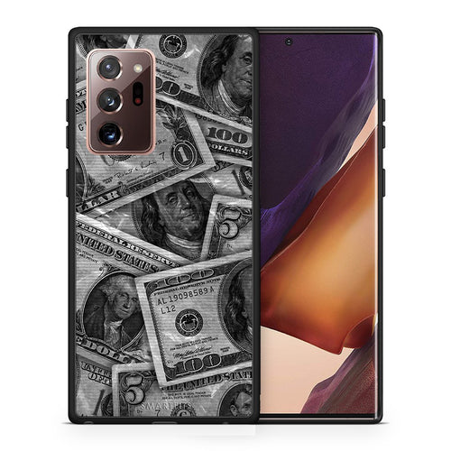 Θήκη Samsung Note 20 Ultra Money Dollars από τη Smartfits με σχέδιο στο πίσω μέρος και μαύρο περίβλημα | Samsung Note 20 Ultra Money Dollars case with colorful back and black bezels