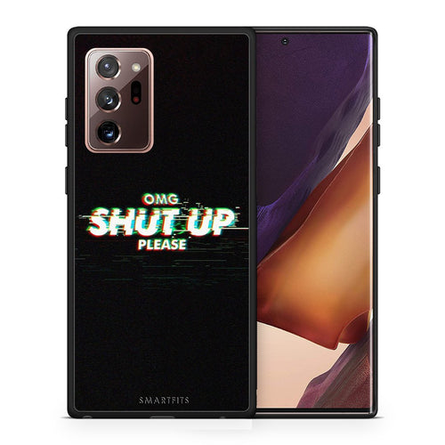 Θήκη Samsung Note 20 Ultra OMG ShutUp από τη Smartfits με σχέδιο στο πίσω μέρος και μαύρο περίβλημα | Samsung Note 20 Ultra OMG ShutUp case with colorful back and black bezels