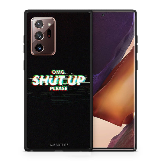 Θήκη Samsung Note 20 Ultra OMG ShutUp από τη Smartfits με σχέδιο στο πίσω μέρος και μαύρο περίβλημα | Samsung Note 20 Ultra OMG ShutUp case with colorful back and black bezels