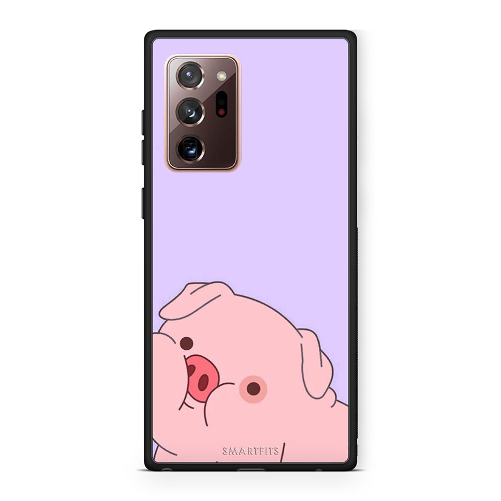 Samsung Note 20 Ultra Pig Love 2 Θήκη Αγίου Βαλεντίνου από τη Smartfits με σχέδιο στο πίσω μέρος και μαύρο περίβλημα | Smartphone case with colorful back and black bezels by Smartfits
