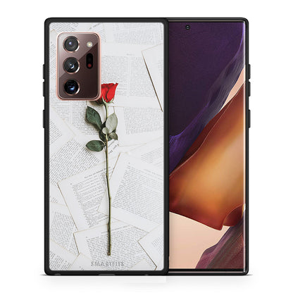 Θήκη Samsung Note 20 Ultra Red Rose από τη Smartfits με σχέδιο στο πίσω μέρος και μαύρο περίβλημα | Samsung Note 20 Ultra Red Rose case with colorful back and black bezels