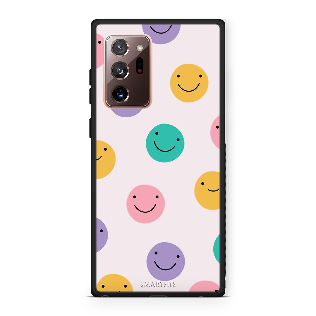 Samsung Note 20 Ultra Smiley Faces θήκη από τη Smartfits με σχέδιο στο πίσω μέρος και μαύρο περίβλημα | Smartphone case with colorful back and black bezels by Smartfits