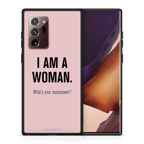 Θήκη Samsung Note 20 Ultra Superpower Woman από τη Smartfits με σχέδιο στο πίσω μέρος και μαύρο περίβλημα | Samsung Note 20 Ultra Superpower Woman case with colorful back and black bezels