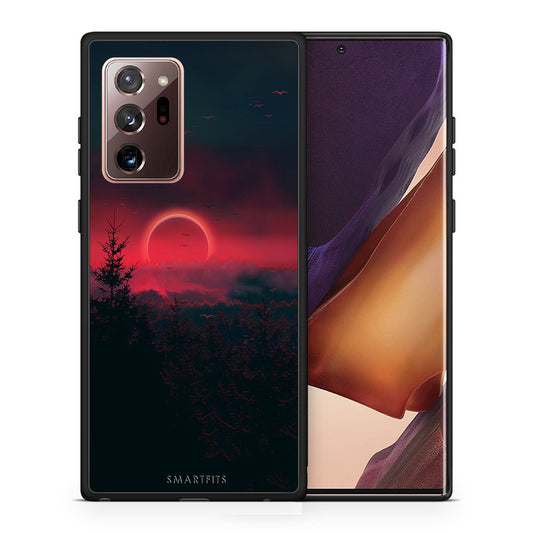 Θήκη Samsung Note 20 Ultra Sunset Tropic από τη Smartfits με σχέδιο στο πίσω μέρος και μαύρο περίβλημα | Samsung Note 20 Ultra Sunset Tropic case with colorful back and black bezels