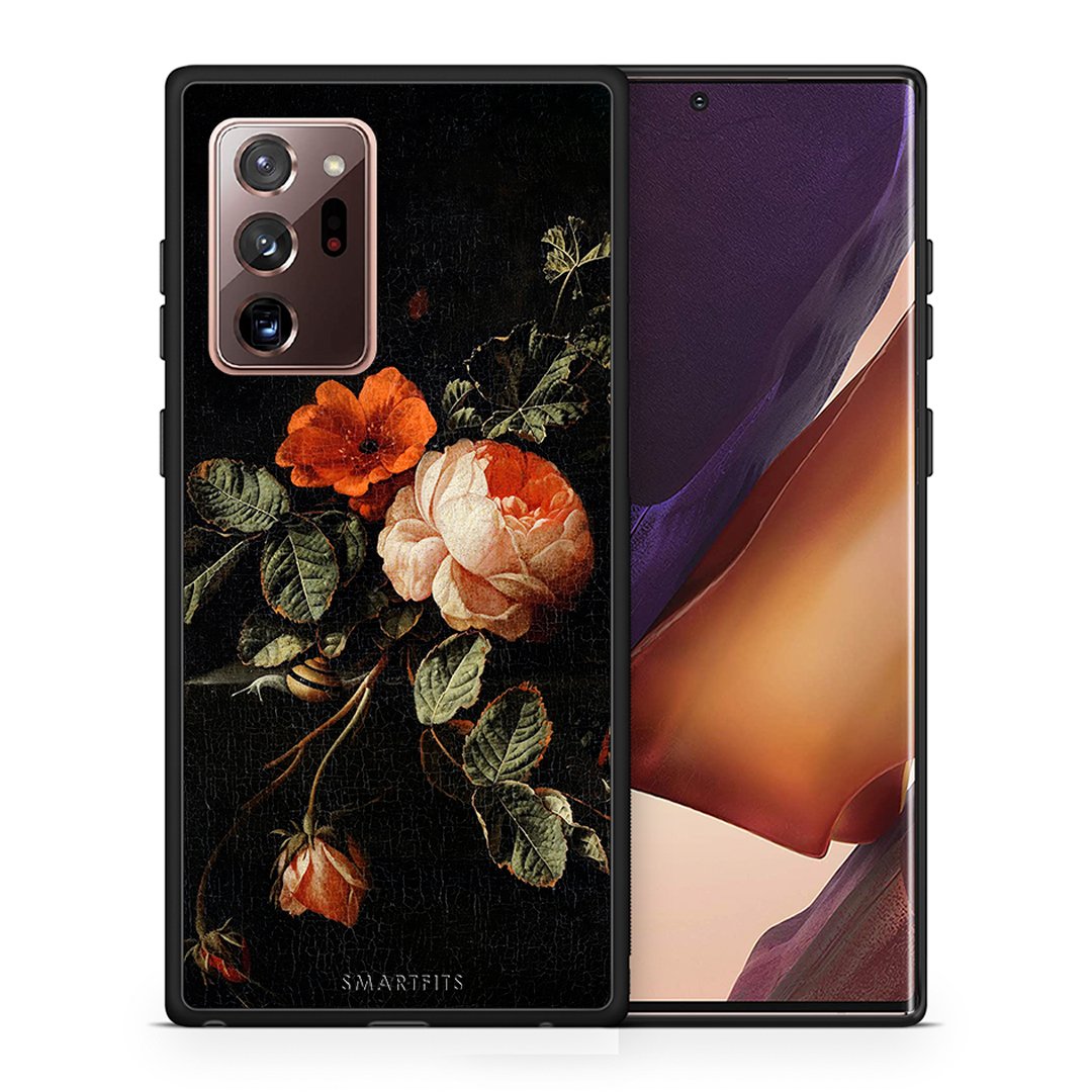 Θήκη Samsung Note 20 Ultra Vintage Roses από τη Smartfits με σχέδιο στο πίσω μέρος και μαύρο περίβλημα | Samsung Note 20 Ultra Vintage Roses case with colorful back and black bezels