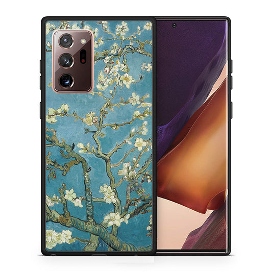Θήκη Samsung Note 20 Ultra White Blossoms από τη Smartfits με σχέδιο στο πίσω μέρος και μαύρο περίβλημα | Samsung Note 20 Ultra White Blossoms case with colorful back and black bezels