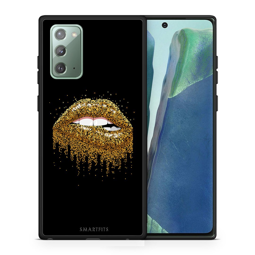 Θήκη Samsung Note 20 Golden Valentine από τη Smartfits με σχέδιο στο πίσω μέρος και μαύρο περίβλημα | Samsung Note 20 Golden Valentine case with colorful back and black bezels