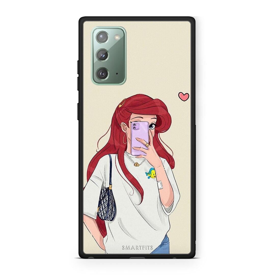 Samsung Note 20 Walking Mermaid Θήκη από τη Smartfits με σχέδιο στο πίσω μέρος και μαύρο περίβλημα | Smartphone case with colorful back and black bezels by Smartfits