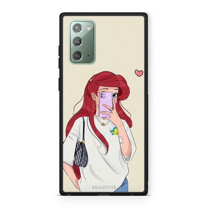 Samsung Note 20 Walking Mermaid Θήκη από τη Smartfits με σχέδιο στο πίσω μέρος και μαύρο περίβλημα | Smartphone case with colorful back and black bezels by Smartfits