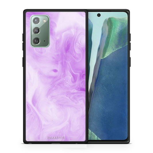 Θήκη Samsung Note 20 Lavender Watercolor από τη Smartfits με σχέδιο στο πίσω μέρος και μαύρο περίβλημα | Samsung Note 20 Lavender Watercolor case with colorful back and black bezels