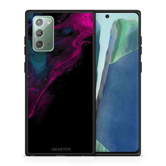 Θήκη Samsung Note 20 Pink Black Watercolor από τη Smartfits με σχέδιο στο πίσω μέρος και μαύρο περίβλημα | Samsung Note 20 Pink Black Watercolor case with colorful back and black bezels